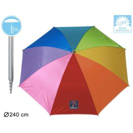 Parasol Arcoiris 240 cm Orient. Hierro Con Espiral Nylon Upf50+ 170T 32-32 mm