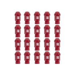 Omp OMPS09941406 Juego de 20 Tuercas de Rueda de Coche Aluminio 7075 M14x1.25, Llave 19 mm, Largo 40 mm, Rojo + Llave