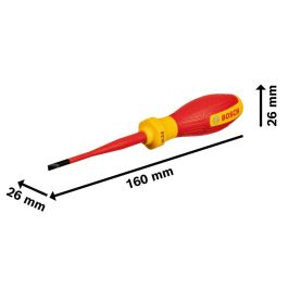BOSCH SL3.5x75 Destornillador VDE Aislado 1000V con Punta Plana y Mango Ergonómico
