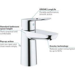Grohe Mezclador de lavabo de diseño Bauloop minimalista