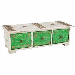 Caja-Joyero Alexandra House Living Blanco Verde Latón Madera MDF 15 x 10 x 36 cm 3 cajones