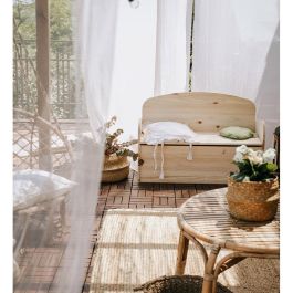 Astigarraga Banco baúl deco de pino macizo 90 x 62 x 38 cm