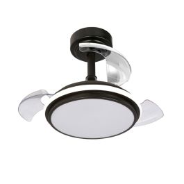 Ventilador de techo led 3cct aspas retráctiles antila mini XS 35 W 3000 lm negro Precio: 105.344415. SKU: B1F6SQ7NB6