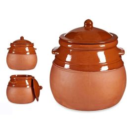 Puchero La Dehesa 4,5 L - Barro refractario, color miel, 25x27x25 cm (2 Unidades)