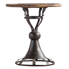 DKD Home Decor Mesita Auxiliar Vintage Negro Natural 60x60x63.5 cm Abeto Metal