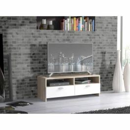 FINLANDEK Base para televisor HELPPO contemporánea blanca mate con efecto roble - An. 95 cm