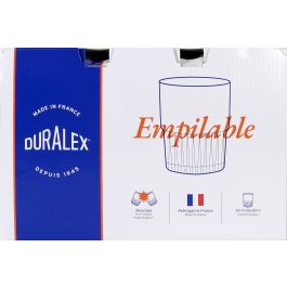 Duralex Set de 6 Vasos Transparentes Apilables 20 cl (12 Cajas)