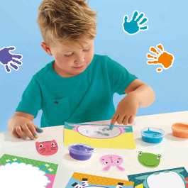 Ses Creative SES8710341144449 Pintar con los dedos Animales, Pinta 8 cartas de animales felices.