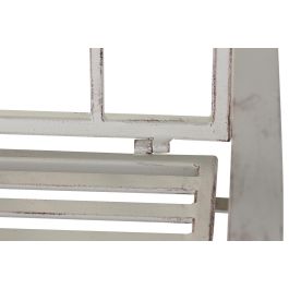 DKD Home Decor Silla Terraza y Jardín Metal Blanco Desmontable 52x98x63.5 cm Altura Asiento 46 cm