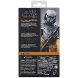 HASBRO Figura Imperial Armored Commando The Mandalorian The Black Series 15cm Articulada con Blásters y Mochila
