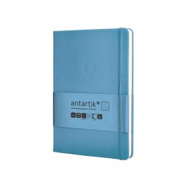 Cuaderno Con Gomilla Antartik Notes Tapa Dura A5 Hojas Rayas Azul Claro 100 Hojas 80 gr Fsc