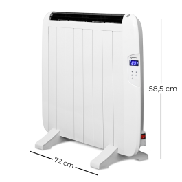 Yoevu Radiador Eléctrico Bajo Consumo 8 Elementos 1200W, 3 Modos, Temporizador, Mando a Distancia, Blanco