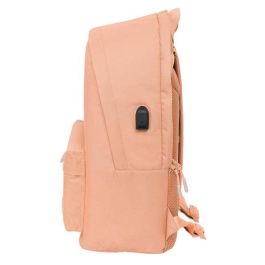 Safta Mochila doble para portátil 15,6" USB Munich Básicos Peach 31x44x18 cm