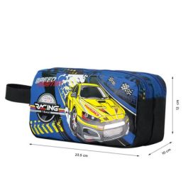 Totto Estuche Escolar AJ52VLC001-2310-6J7U Carreras de Coches Azul Amarillo