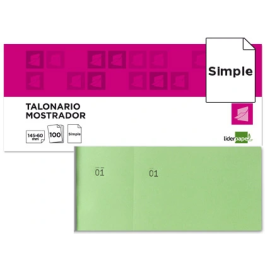 Liderpapel Talonario Mostrador TL06 Verde 60x145 mm con Matriz 100 Hojas Precio: 11.79000042. SKU: B1KLGRW5PY