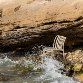 Silla Apilable Beige Polipropileno 50 X 58 X 80 cm