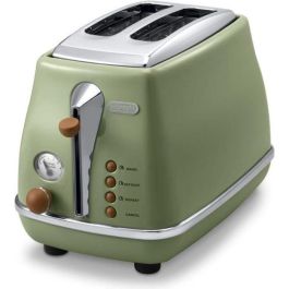 Delonghi CTOV 2103.GR Tostadora Icona Vintage 2 Rebanadas 900W Termostato 6 Posiciones Verde Oliva Descongelación Precio: 112.98375. SKU: B17L2CVHJP