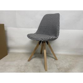 DKD Home Decor Silla Scandi Blanco Negro 50 x 80 x 47 cm (4 Unidades) Poliester Madera Precio: 212.50000035. SKU: B13GLCPNF9