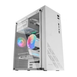 Mars Gaming MC100W Caja Gaming Semitorre Blanca con Ventana Acrílica, Flujo Aire CONVECT-COOL, Ventilador FRGB