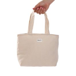 Bolso Mujer Versa Vichy Beige 9 x 22 x 23 cm Bolso Mujer Versa Vichy Beige 9 x 22 x 23 cm