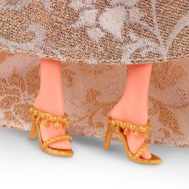 Barbie JBH95 Muñeca Holiday Rubia Navidad Vestido Plateado Dorado Accesorios de Lujo +6 años Certificado Autenticidad