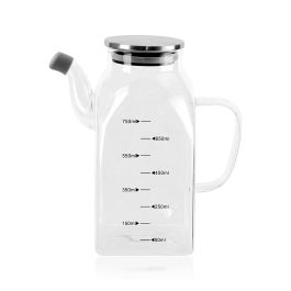La Mediterranea Aceitera Cuadrada de Borosilicato con Tapa de Metal 750 ml (12 Unidades)