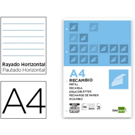 Liderpapel Recambio A4 120 Hojas 70gr Horizontal Sin Margen 4 Taladros Bandas 5 Colores Precio: 2.8900003. SKU: B1DKRCNX3N
