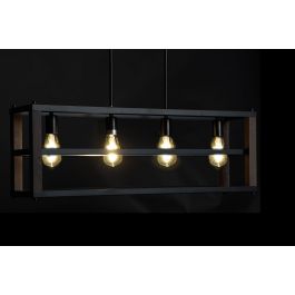 Lámpara de Techo DKD Home Decor Marrón Negro Metal Pino 220 V (87 x 20 x 29 cm)