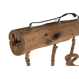 DKD Home Decor Lampara Techo Estilo Alpino Marron 15 x 86 x 118 cm Teca Reciclada y Cuerda Hecho a Mano