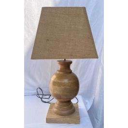 DKD Home Decor Lámpara Sobremesa Tradicional Natural, 36x68x36 cm, Madera Mango y Pantalla Algodón, Casquillo E27, 50W 220V Precio: 92.50000001. SKU: B173WS9KYT