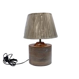 DKD Home Decor Lámpara de Sobremesa Tradicional Madera Mango y Algodón Natural E27 50W 30x30x41 cm Precio: 49.50000011. SKU: B19S46S86K