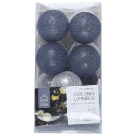 Guirnalda bolas usb 15 led - gris blanco azul
