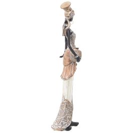 Figura Decorativa Alexandra House Living Blanco Dorado Plástico Africana 12 x 14 x 45 cm