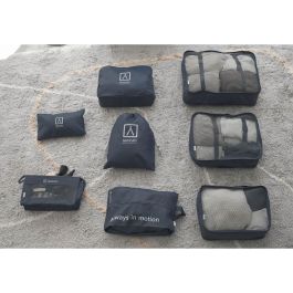 Numada Organizador de Maleta Gris Oscuro 8 Piezas Impermeable Multiusos Cremallera Doble Cursor Rejilla Visibilidad