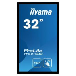 Iiyama ProLite TF3215MC-B2 - Monitor táctil de 80 cm (31.5") Full HD 1920x1080, panel VA, multi-touch (30 toques), HDMI, DisplayPort, USB, 8 ms, montaje VESA, Negro