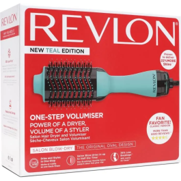 Revlon Teal Blue Cepillo de Peinado y Secado con Tecnología Iónica, 2 Velocidades - Azul