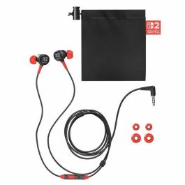 Power A 617885154317 Auriculares con cable para Nintendo Switch 2 - Negro y rojo