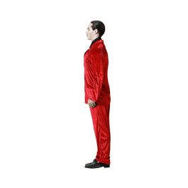 Disfraz Vampiro Hombre Adulto Traje Rojo Con Corbata Chaqueta Pantalón Camisa Halloween
