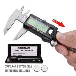 Workpro Calibre Vernier Digital 150 mm, Métrico y SAE, Pantalla LCD, Rango 0-150 mm/0-6", Acero Inox