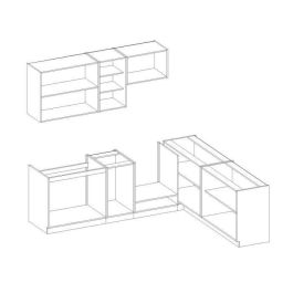 LASSEN Cocina de esquina completa 240x165 cm con encimera - Gris Matera LASSEN Cocina de esquina completa 240x165 cm con encimera - Gris Matera