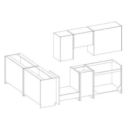 LASSEN Cocina de esquina completa 240x165 cm con encimera - Gris Matera LASSEN Cocina de esquina completa 240x165 cm con encimera - Gris Matera