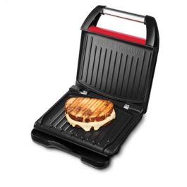 George Foreman 25030-56 Grill Eléctrico Compact Rojo, Placas Antiadherentes, Elimina hasta 42% de Grasa