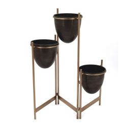 DKD Home Decor Macetero Glam Dorado Negro 21 x 80 x 30 cm Precio: 53.58999976. SKU: B127XXP7RA