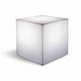 Lumisky Lámpara de Suelo Decorativa Cubo Moderno Polietileno Grueso Blanco y Negro 40 cm con Base E27 para Iluminación Cálida