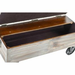Banqueta DKD Home Decor Abeto Negro Beige Marrón Poliéster (100 x 51 x 77 cm)