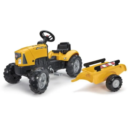 Falk Tractor de pedales SuperBuilder, FAL3016202035129 - capó abatible y remolque - de 2 a 5 años