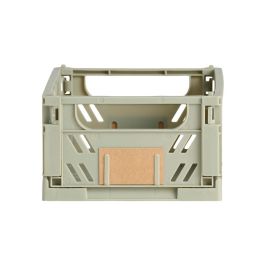 Day Set de 2 Cajas Plegables 17x12,5 cm Verde Musgo, Capacidad 1,2 L, Almacenaje Plegable y Apilable, con Etiquetas