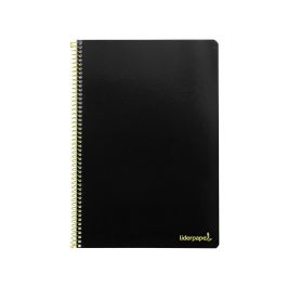 Cuaderno Espiral Liderpapel Folio Smart Tapa Blanda 80H 60 gr Cuadro 4 mm Con Margen Color Negro 10 unidades