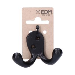 Edm Colgador Doble Forja Negro 7.5 x 5 cm