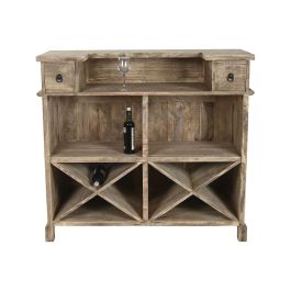 DKD Home Decor Mueble Bar Indio Madera Mango Natural con 2 Cajones y 2 Estanterías 50x109x120cm DKD Home Decor Mueble Bar Indio Madera Mango Natural con 2 Cajones y 2 Estanterías 50x109x120cm